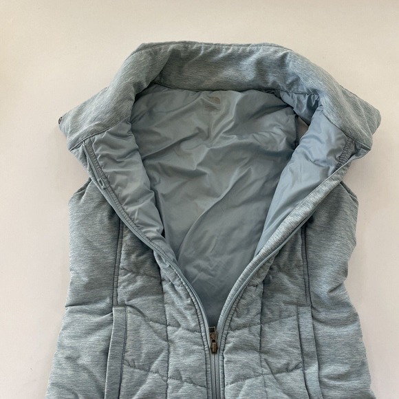 The North Face Quilted Vest Womens Small Puffer Quilted Full Zip‎ Pockets Blue - Picture 6 of 9